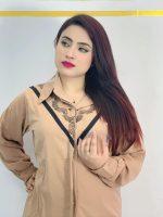 Elegant red georgette women’s free size top with black stylish front detailing
