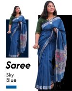 Pure Tat Cotton Saree with Hand Embroidered