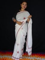 Pure Tat Cotton Saree with Hand Embroidered