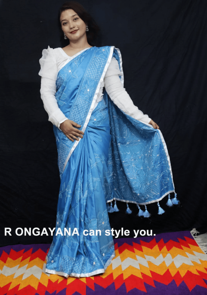 semi bolaka dual tone saree